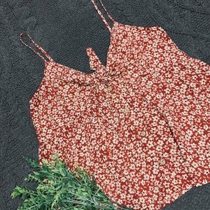 Tie-front floral top